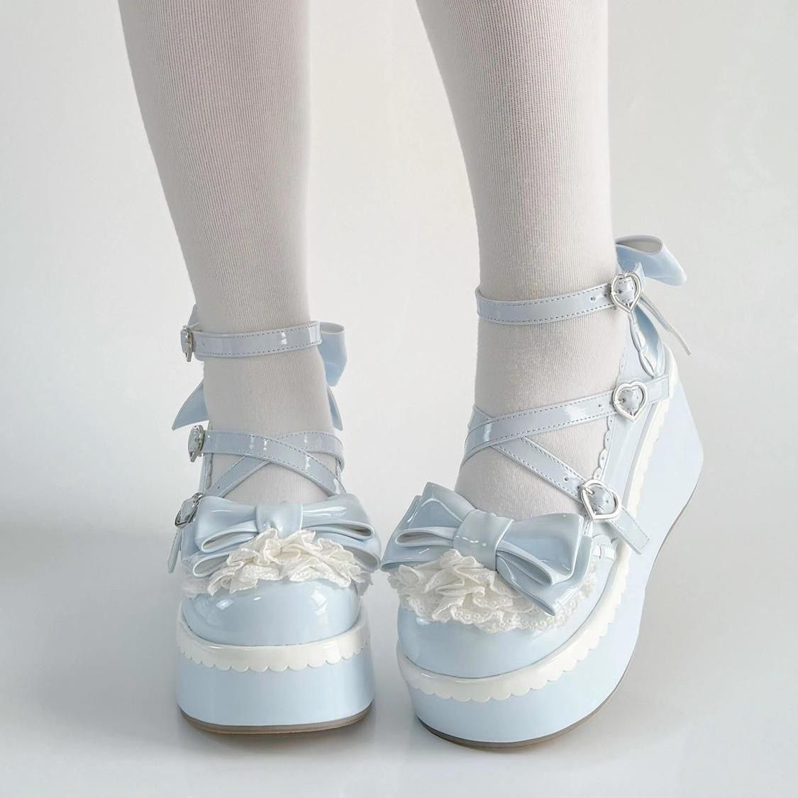 P lolita small leather shoes lolita shoes women's Japanese soft girl jk spring new platform bow Mary Jane shoes