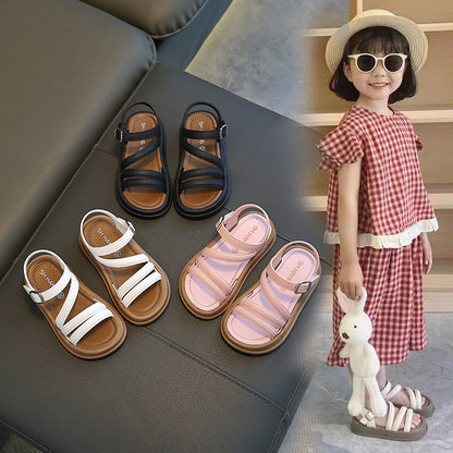 P children's girls sandals students cute versatile foreign style open-toed temperament summer new fashion Korean version of princess sandals