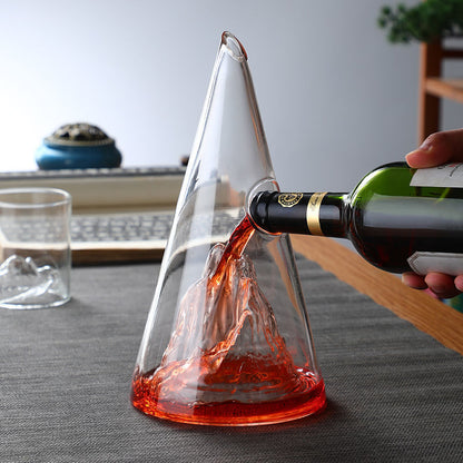 Pyramid wine decanter, mountain peaks, waterfalls, red wine dispenser, creative and minimalist wine pouring device, glass wine pot - Mixbatch