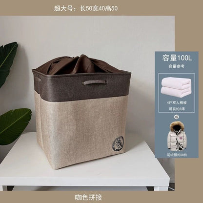 P linen fabric foldable storage basket