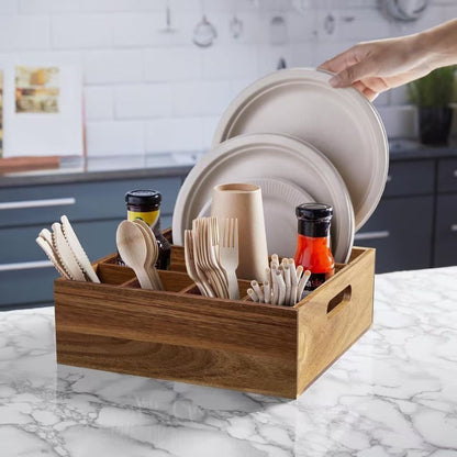 A Wooden kitchen knife and fork storage bo 50piece