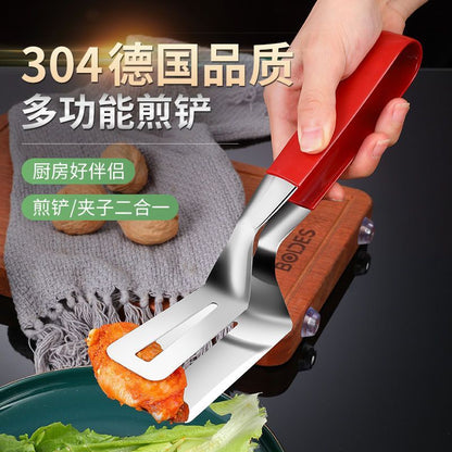 304 stainless steel fried fish anti-scald clips flipping fish shovel fried fish artifact silicone spatula steak home kitchen frying spatula - Mixbatch