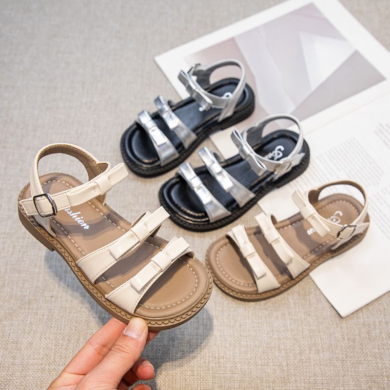 P new summer summer girl beach soft bottom Roman big children sandals