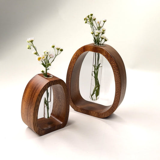 P walnut all solid wood simple flower growing water culture device
