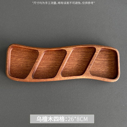 P Japanese-style solid wood tableware grid plate