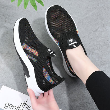 P Summer old Beijing cloth shoes for women, hollow shoes for middle-aged and elderly people, comfortable and breathable shoes for mothers, versatile casual mesh shoes - Mixbatch