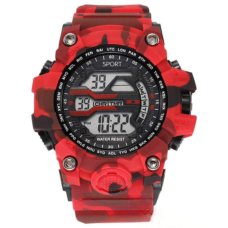 A big mud king with the same life waterproof electronic watch men's students teen trend wolf warrior outdoor sports watch