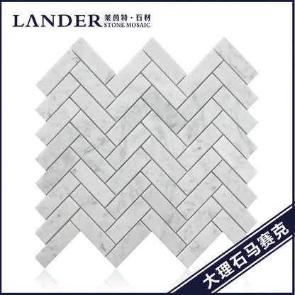 A natural marble bathroom wall mosaic