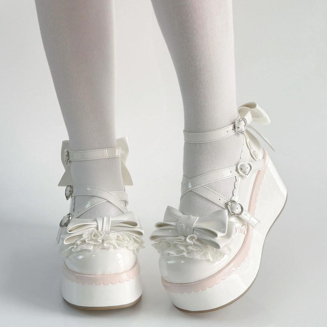 P lolita small leather shoes lolita shoes women's Japanese soft girl jk spring new platform bow Mary Jane shoes