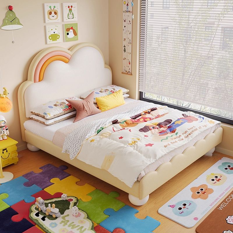P rainbow bed boys and girls princess leather bed bedroom modern simple drawer storage small apartment children's room single bed