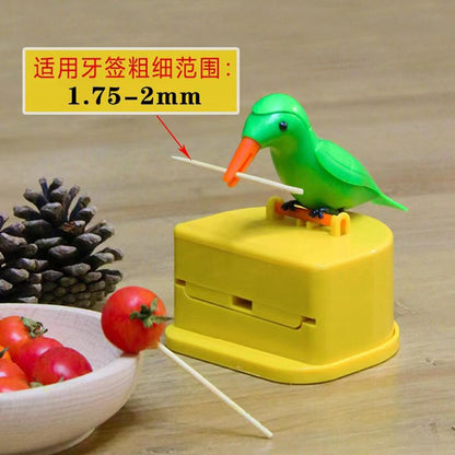 Push-type bird toothpick box creative Douyin same cute toothpick tube bird toothpick box - Mixbatch