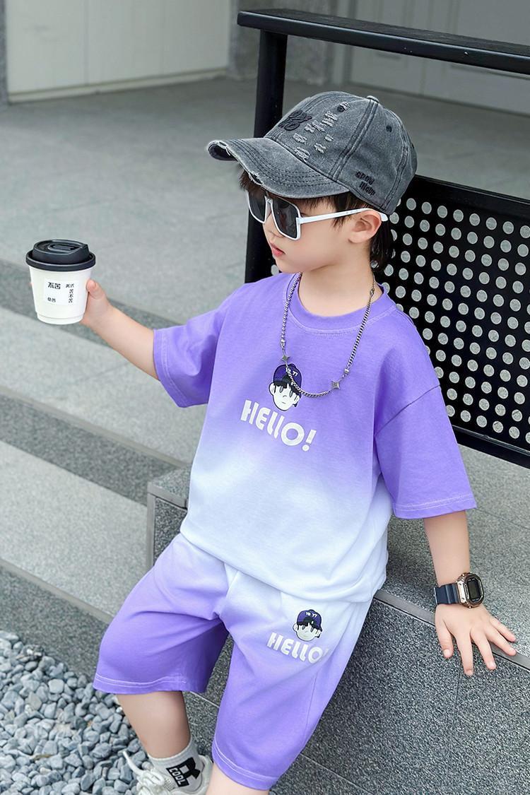 P Tongsen Children's Horse Children's Clothing Boys Short Sleeve T-Shirt Set