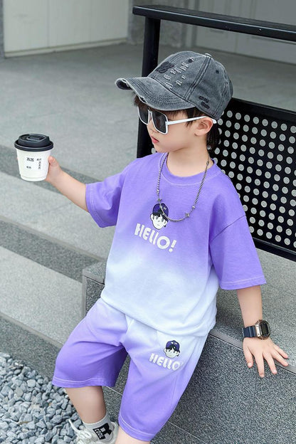 P Tongsen Children's Horse Children's Clothing Boys Short Sleeve T-Shirt Set