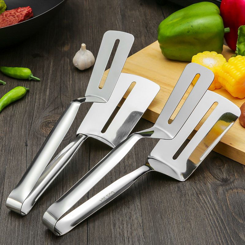 304 stainless steel fried fish anti-scald clips flipping fish shovel fried fish artifact silicone spatula steak home kitchen frying spatula - Mixbatch