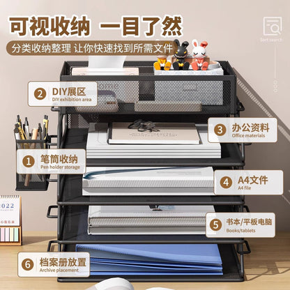 P metal desktop storage rack