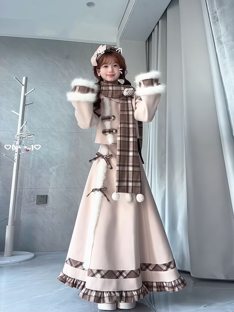 P coat long skirt set