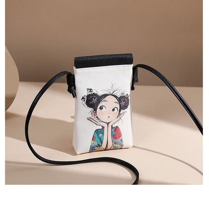 P new automatic closing foreign gas mobile phone bag cartoon durable messenger bag anti-theft can be placed multiple self-priming ports can be adjusted