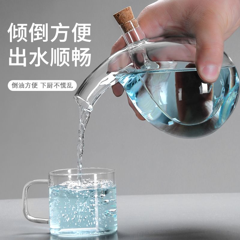 Double layered glass creative oil pot, olive oil leak proof, one pot, dual-purpose, double mouth seasoning bottle, kitchen dual-purpose soy sauce vinegar bottle - Mixbatch