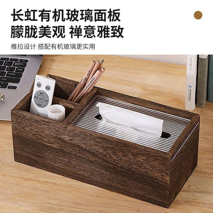 P Solid wood living room household pumping carton meal carton wood