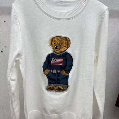 P Embroidered Cartoon Crew Neck Top