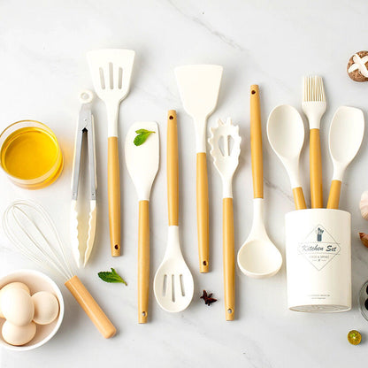 PP handle silicone kitchenware 12 piece set non-stick spatula cooking tools