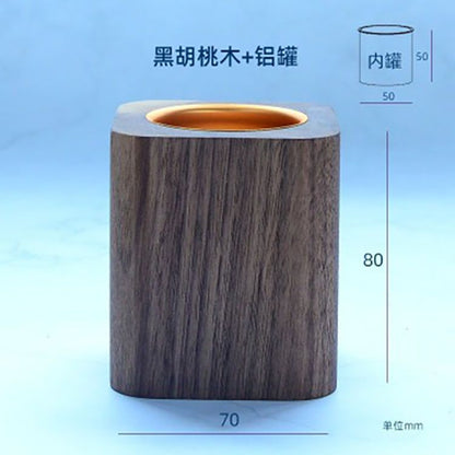 P succulent flower pot black walnut solid wood table ornament
