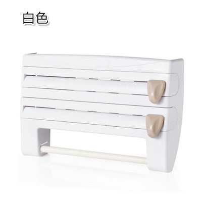 A with cutter, plastic wrap storage rack, refrigerator hanging barbecue plastic wrap rack, kitchen rack with cutting