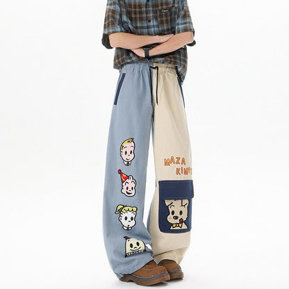 P cartoon print pants