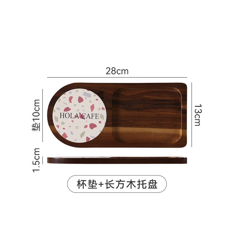 P Japanese style solid wood tray afternoon tea cake small plate