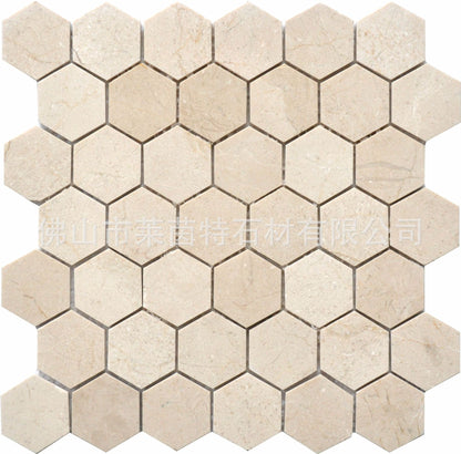 A natural marble mosaic hexagonal brick bathroom wall brick