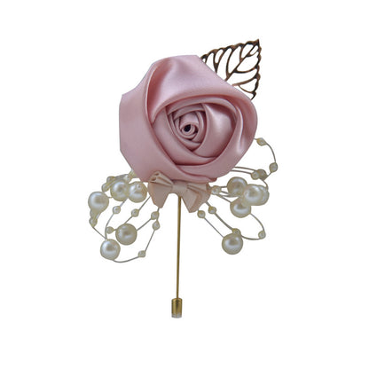 A Wedding bride and groom corsage jewelry rose placket simulation flower, meeting, brooch, suit, collar pin, collar flower - Mixbatch