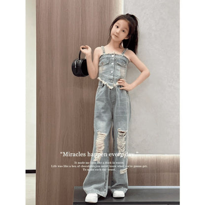 P summer denim suit