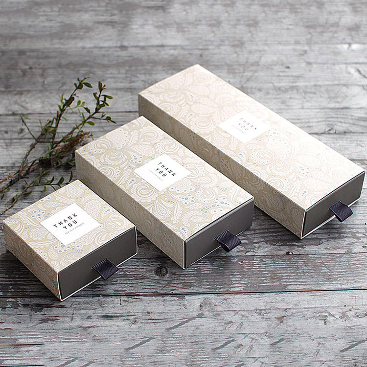 A square creative classical tea drawer packaging gift box spot Korean version small gift handmade soap pulling paper box MOQ: 100PIECE - Mixbatch