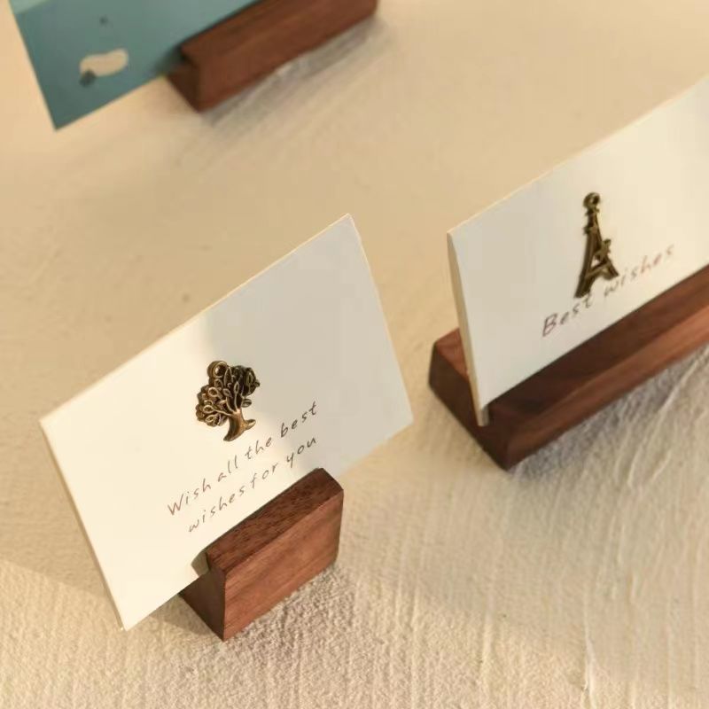 P solid wood creative photo ins desktop business card base