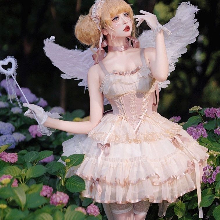 P dog short ballet dress dress dress lolita girl cute lolita little fresh spring