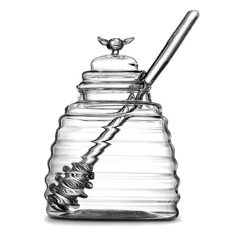 P Jam honey glass jar