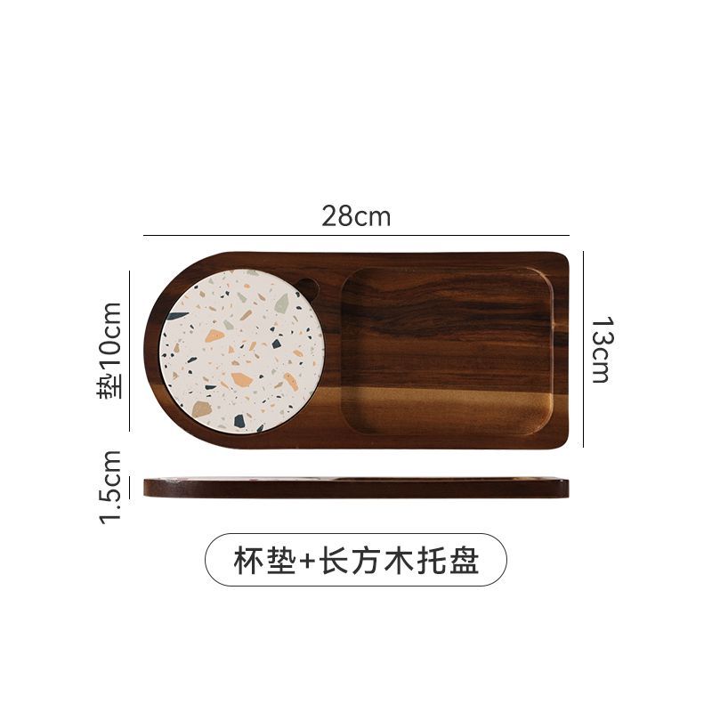 P Japanese style solid wood tray afternoon tea cake small plate