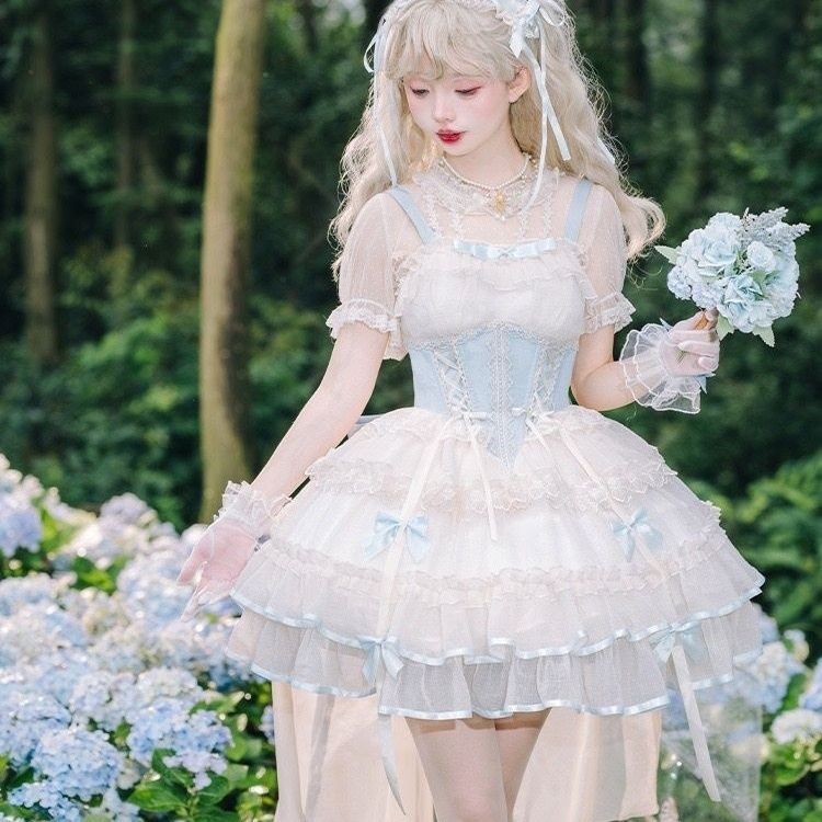 P dog short ballet dress dress dress lolita girl cute lolita little fresh spring