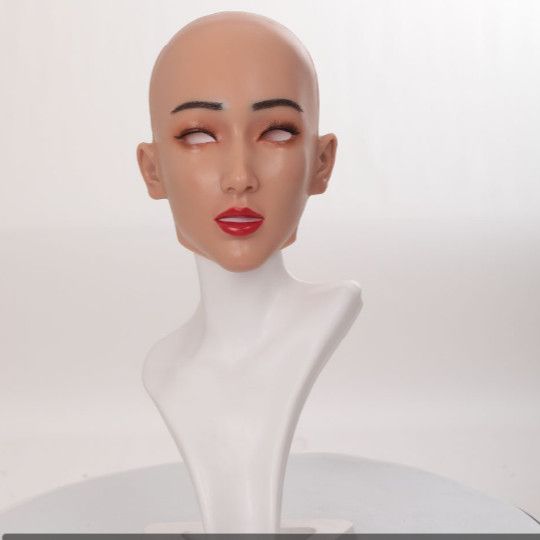 A art face silicone headgear full face cos simulation male to beautiful woman boss CD cross-dressing fake girl head makeup mask