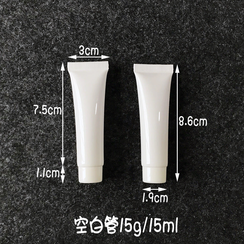 A [Spot] White 15g cosmetic hose 15ml trial sub-bottle pointed hose eye cream PE plastic bottle - Mixbatch