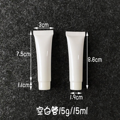 A [Spot] White 15g cosmetic hose 15ml trial sub-bottle pointed hose eye cream PE plastic bottle - Mixbatch
