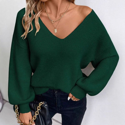 P V-neck solid color sweater