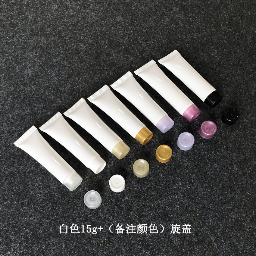 A [Spot] White 15g cosmetic hose 15ml trial sub-bottle pointed hose eye cream PE plastic bottle - Mixbatch