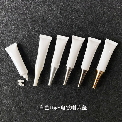 A [Spot] White 15g cosmetic hose 15ml trial sub-bottle pointed hose eye cream PE plastic bottle - Mixbatch