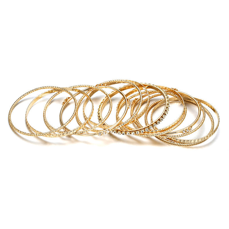 A European and American bracelet cross-border jewelry wish AliExpress popular multi-layer diamond-encrusted alloy bracelet women's bracelet - Mixbatch