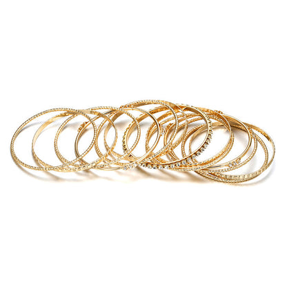 A European and American bracelet cross-border jewelry wish AliExpress popular multi-layer diamond-encrusted alloy bracelet women's bracelet - Mixbatch