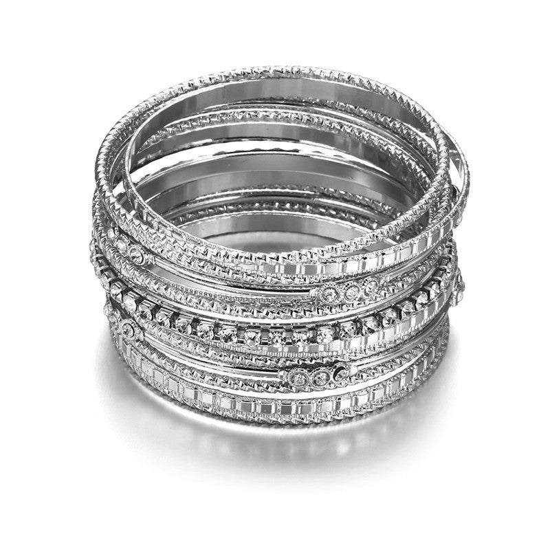 A European and American bracelet cross-border jewelry wish AliExpress popular multi-layer diamond-encrusted alloy bracelet women's bracelet - Mixbatch