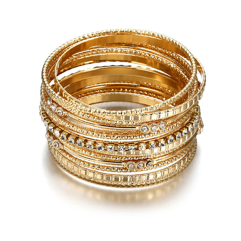 A European and American bracelet cross-border jewelry wish AliExpress popular multi-layer diamond-encrusted alloy bracelet women's bracelet - Mixbatch