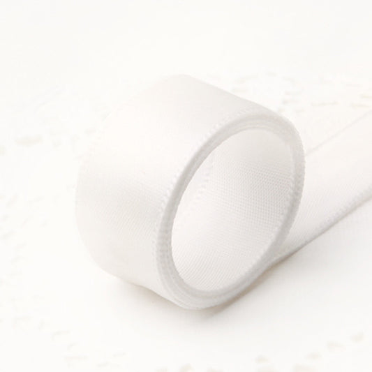 A 10MM White Garment Accessories Ribbon Ribbon Bouquet Packaging Webbing Spot Packaging Polyester Webbing 25 Yards/Roll MOQ: 50 ROLL - Mixbatch