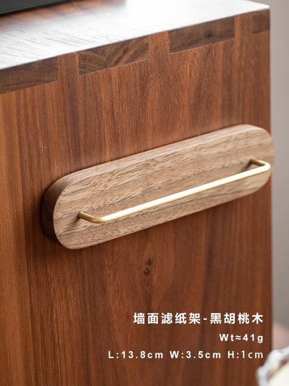 حامل ورق ترشيح من خشب الجوز الأسود الصلب والنحاس 